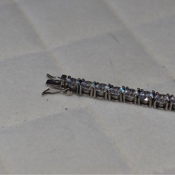Sterling Silver Tennis Bracelet - Picture 6 of 9